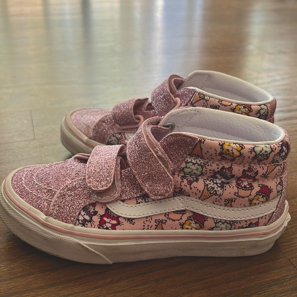Vans size 13.5 kitty ice cream sparkle high tops